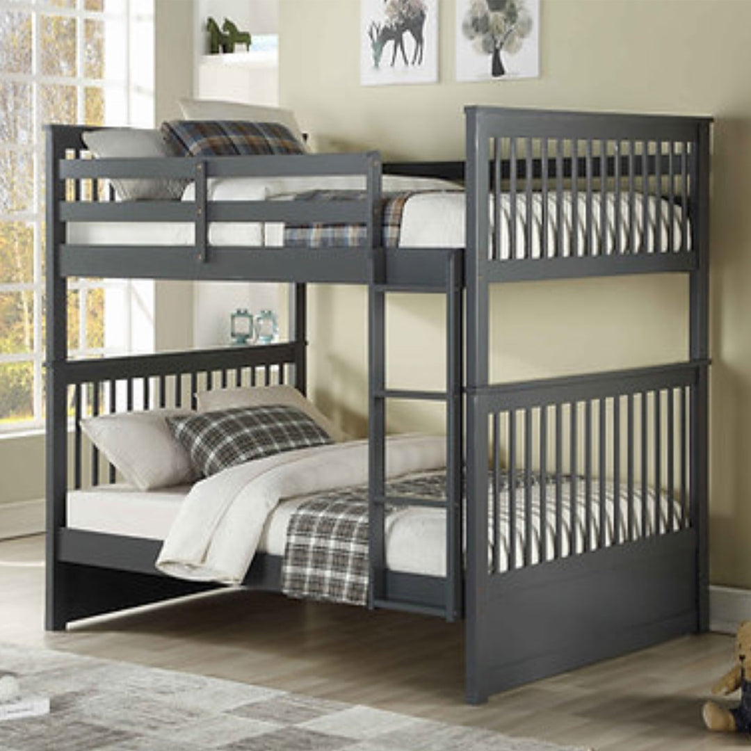 Everett Bunk Bed (Double/ Double) With Storage Drawers - Grey