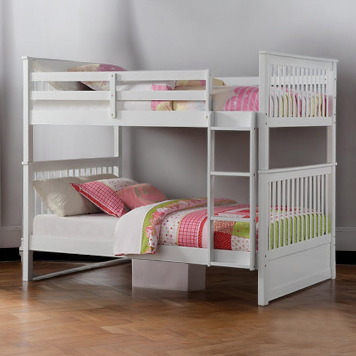 Everett Bunk Bed (Double/ Double) With Storage Drawers - White