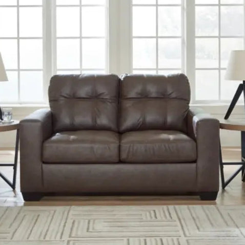 1700335 Barlin Mills Leather Loveseat - Umber | Signature Design By Ashley