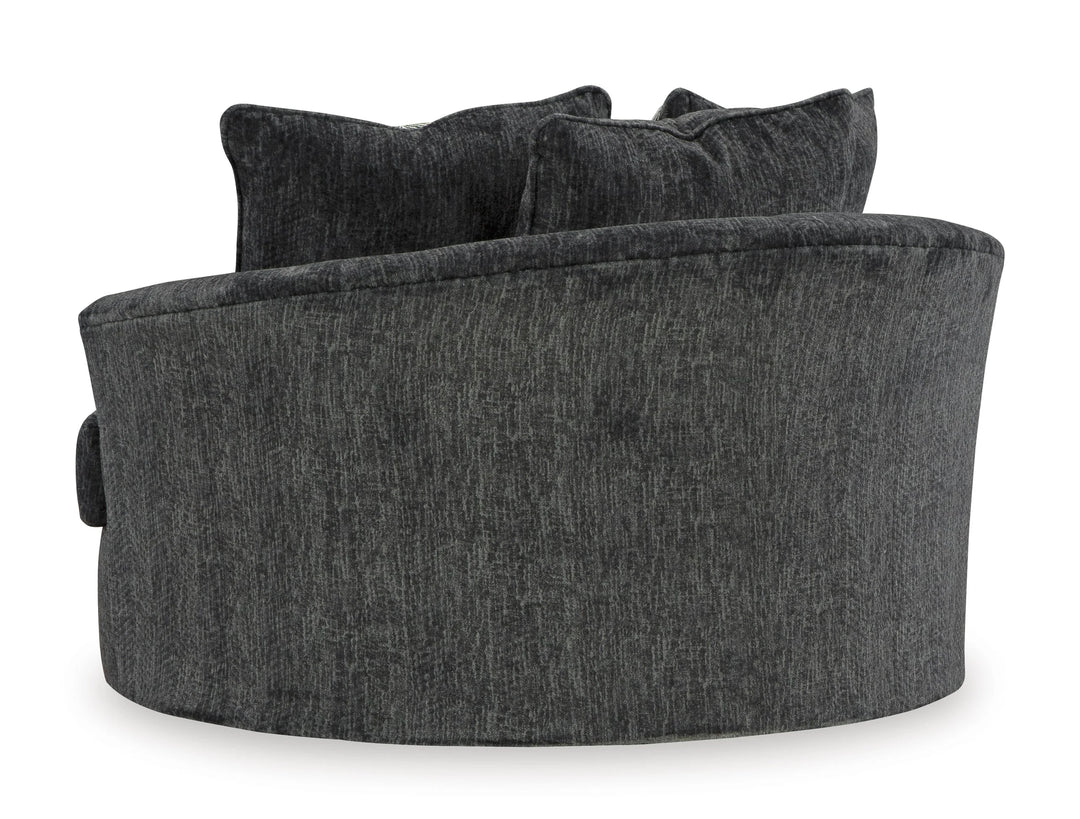 3550421 Biddeford Oversized Swivel Accent Chair In Fabric Upholstery - Shadow | Signature Design By Ashley