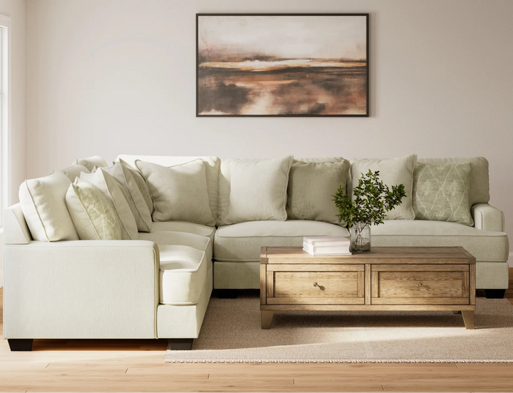 19604S1 Rawcliffe 3-Piece Sectional Sofa In Fabric Upholstery - Parchment | Signature Design By Ashley