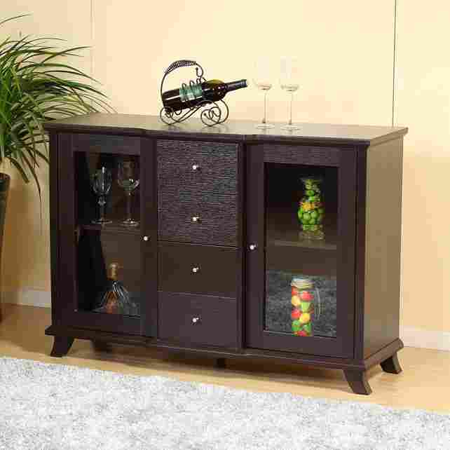Dark Cherry Buffet Cabinet Elegance and Functionality for Your Dining Space