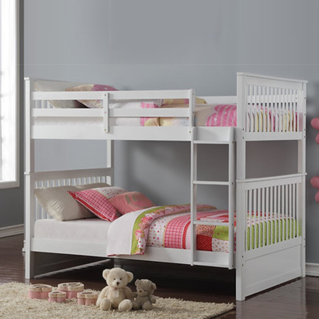 Everett Bunk Bed (Double/ Double) With Storage Drawers - White