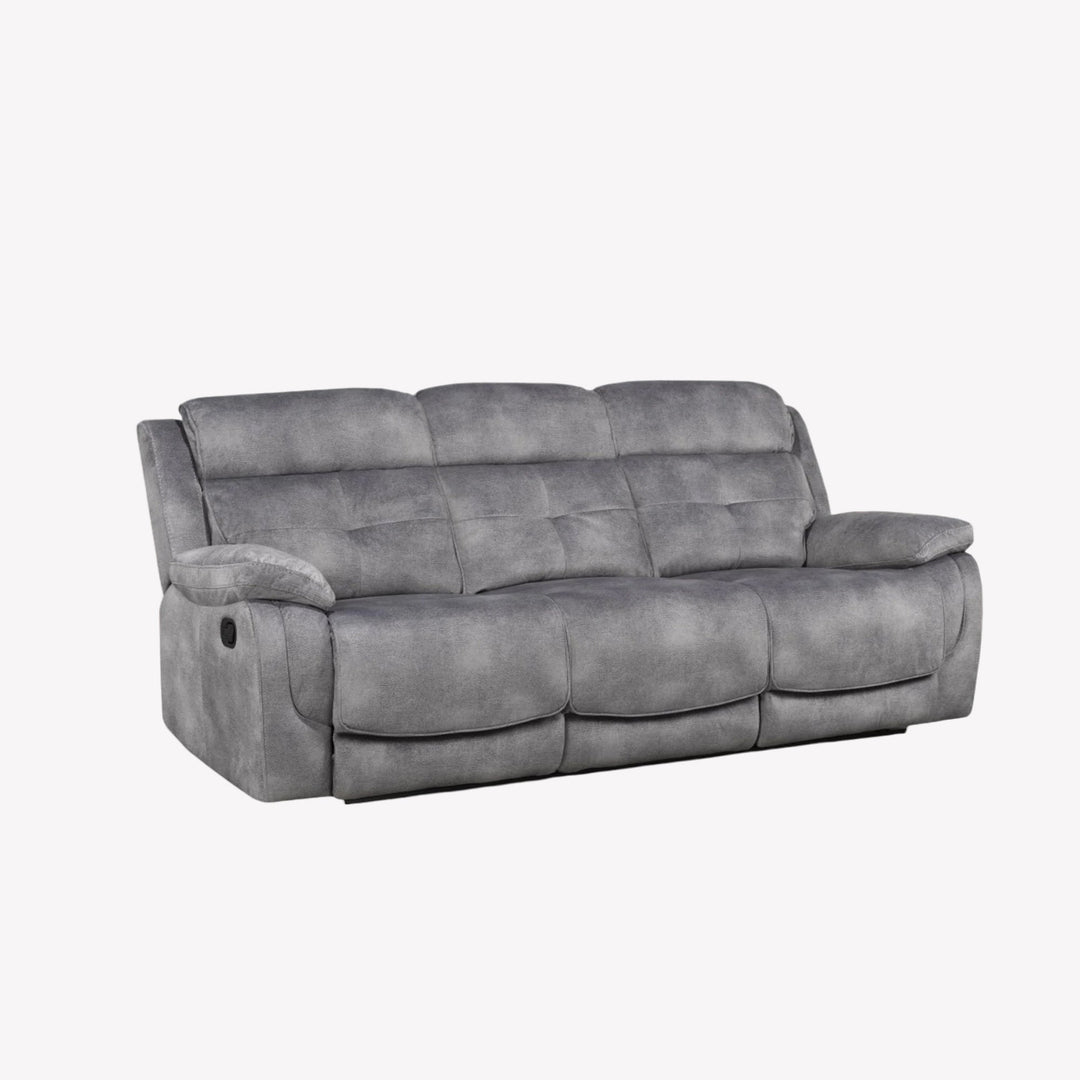 Heli Recliner Sofa With Polyester Fabric Upholstery - Appealing Grey