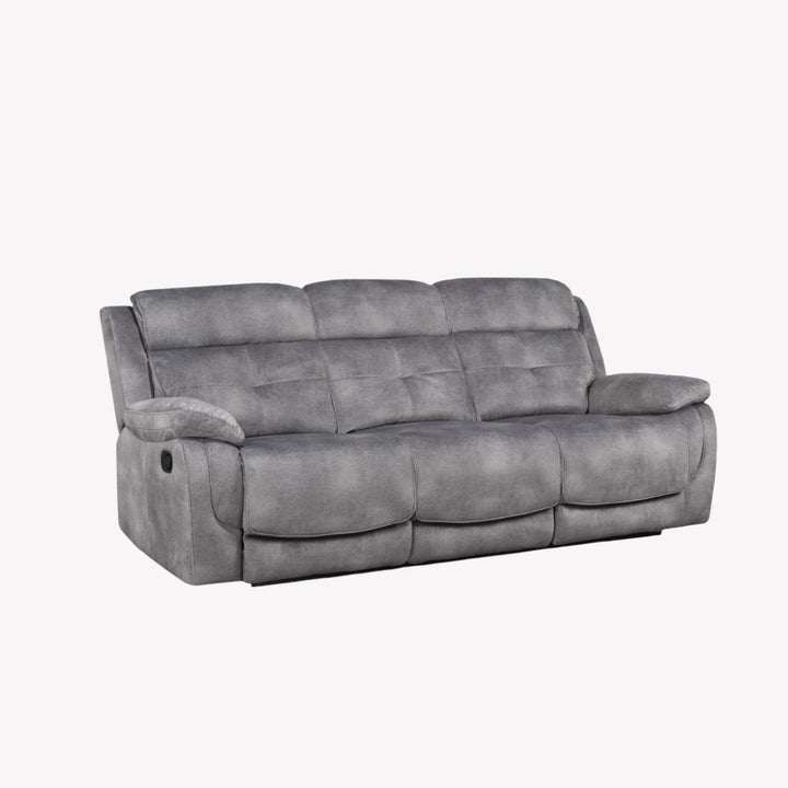 Heli Recliner Sofa With Polyester Fabric Upholstery - Appealing Grey