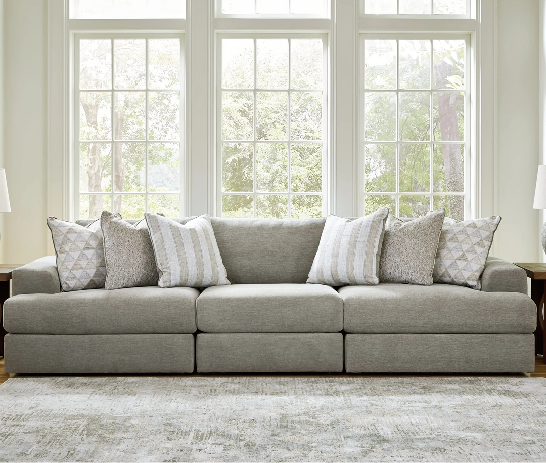 58103S2 Avaliyah 3-Piece Stationary Sofa In Fabric Upholstery - Ash | Signature Design By Ashley