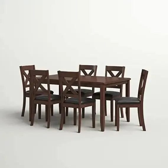 Cherry Wooden Dining Table Set for 6 X Design Back