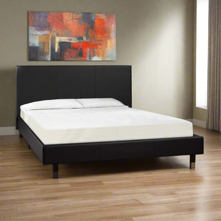 Wendy Platform Bed Frame With Cozy Mattress - Black