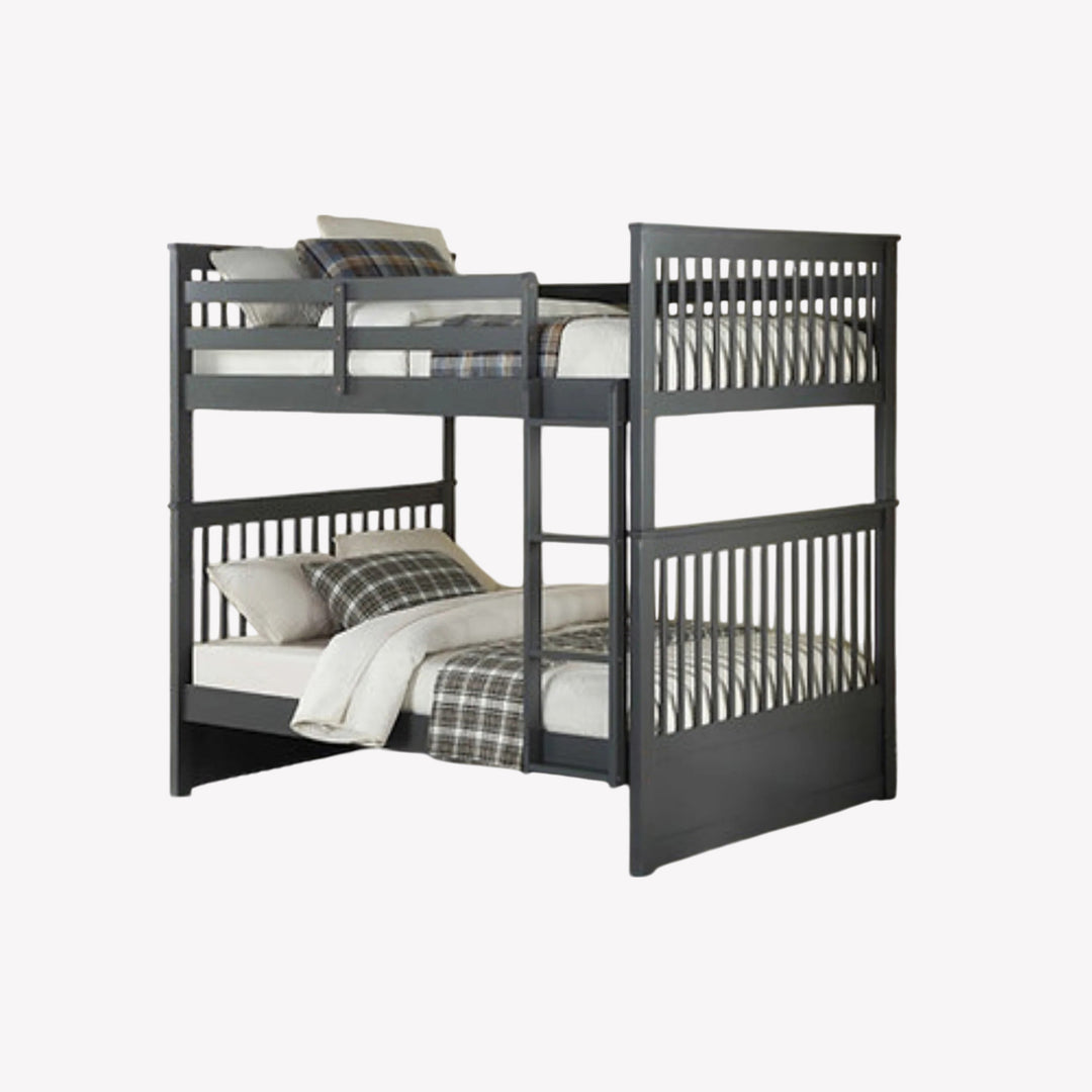 Everett Bunk Bed (Double/ Double) With Storage Drawers - Grey