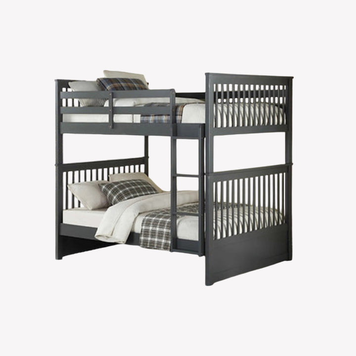 Everett Bunk Bed (Double/ Double) With Storage Drawers - Grey