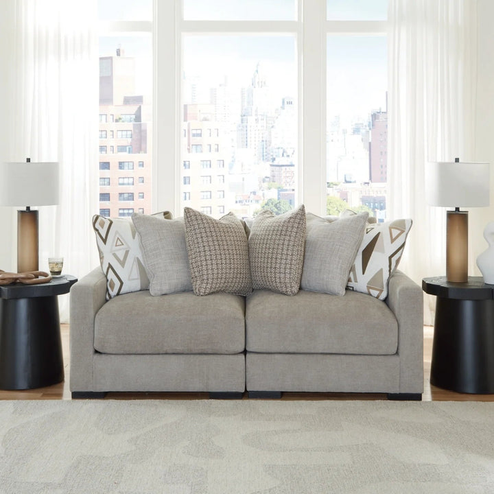 20305S1 Aslan Court 2-Piece Loveseat In Fabric Upholstery - Pebble | Signature Design By Ashley