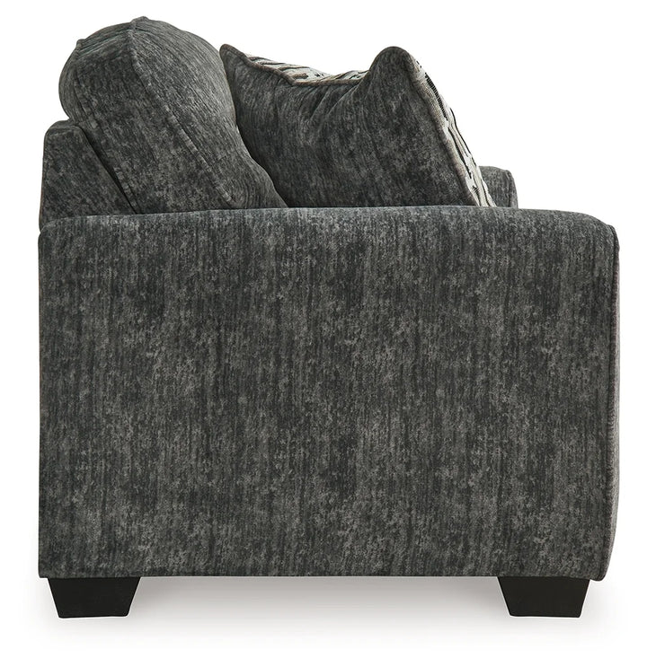 5050435 Lonoke Loveseat In Fabric Upholstery - Gunmetal | Signature Design By Ashley