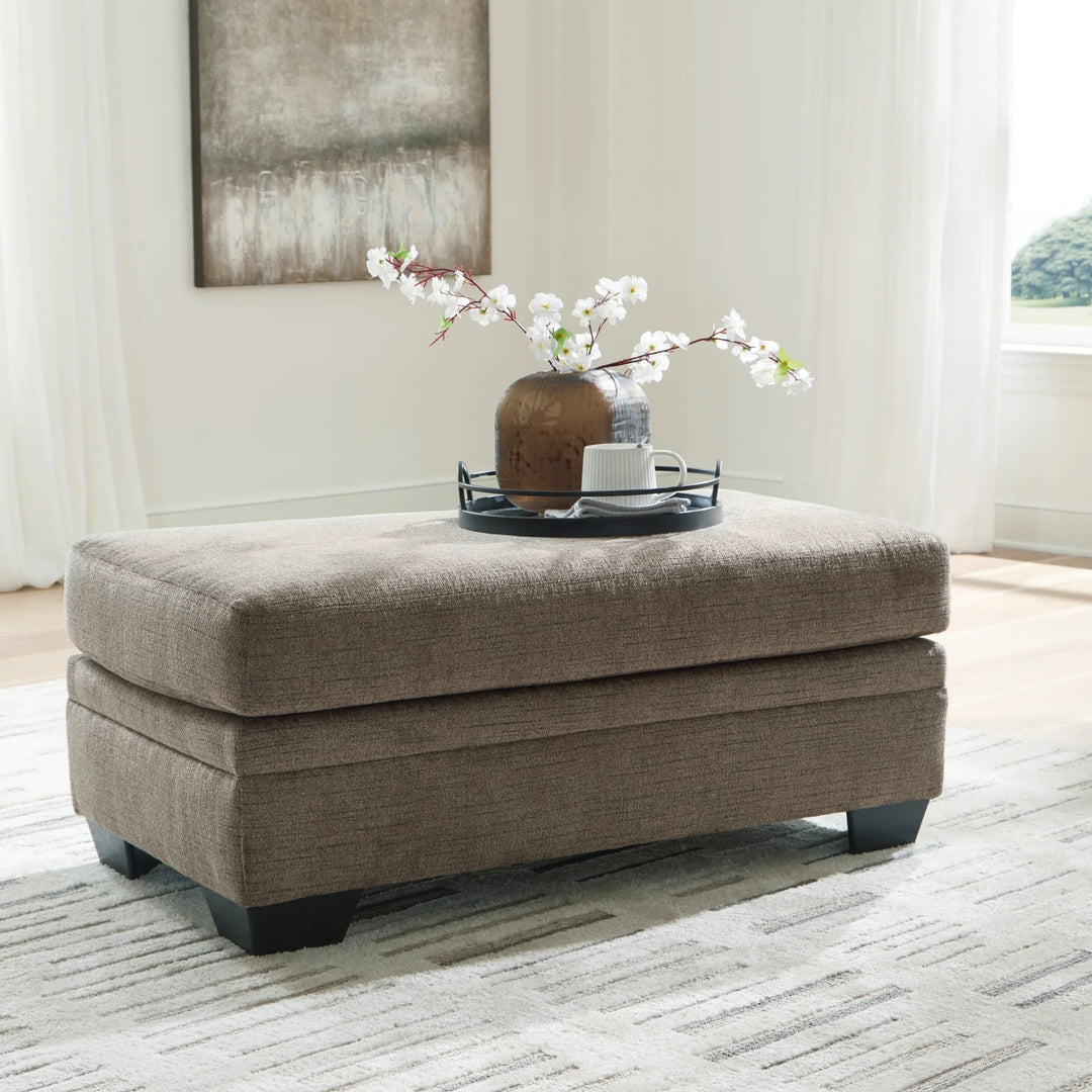 5950514 Stonemeade Accent Ottoman In Fabric Upholstery - Nutmeg | Signature Design By Ashley