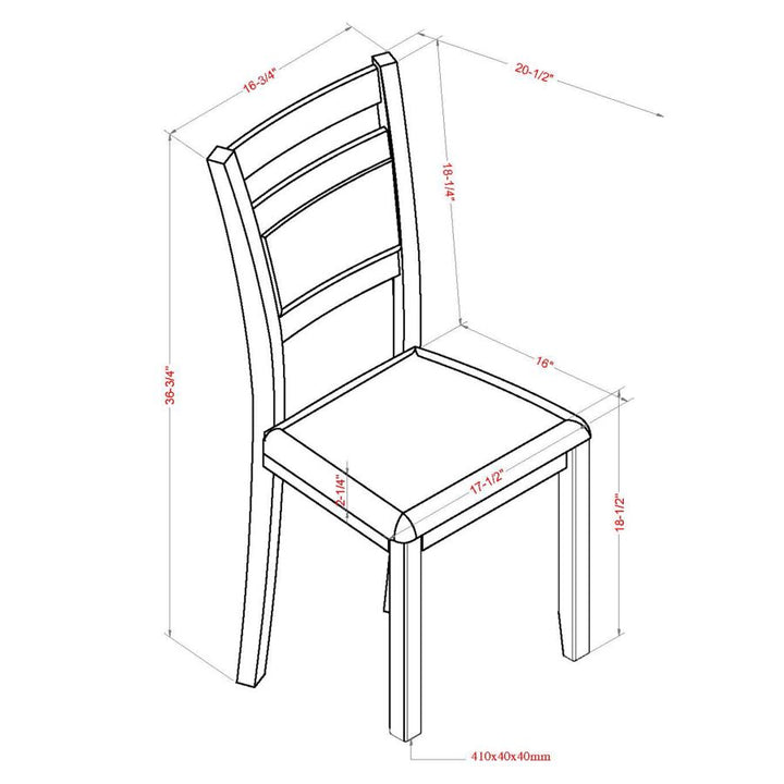 Ellis Dining Chairs in  Black & Beige (Set of 2)