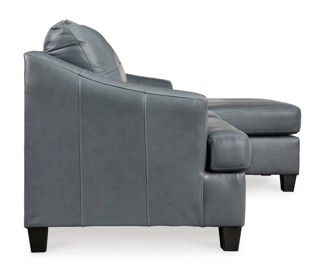 4770518 Genoa Sofa Chaise In Leather Upholstery - Steel | Signature Design By Ashley