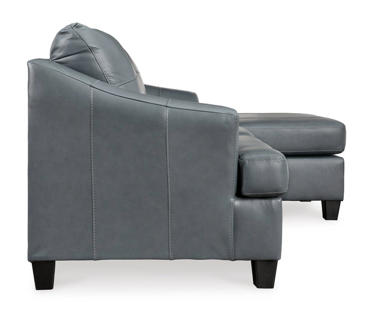 4770518 Genoa Sofa Chaise In Leather Upholstery - Steel | Signature Design By Ashley