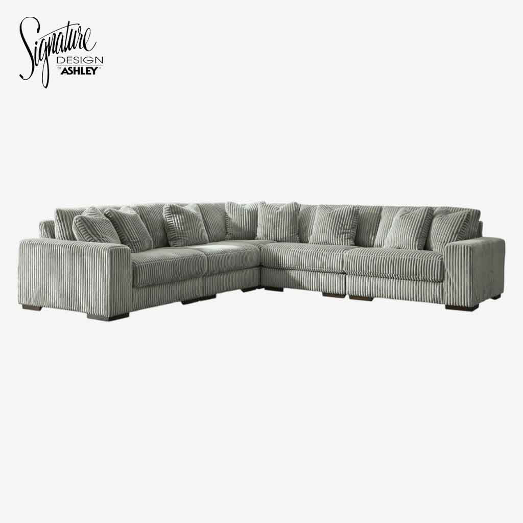 21105S5 Lindyn 5-Piece Sectional Sofa in Fabric Upholstery - Fog | Signature Design by Ashley