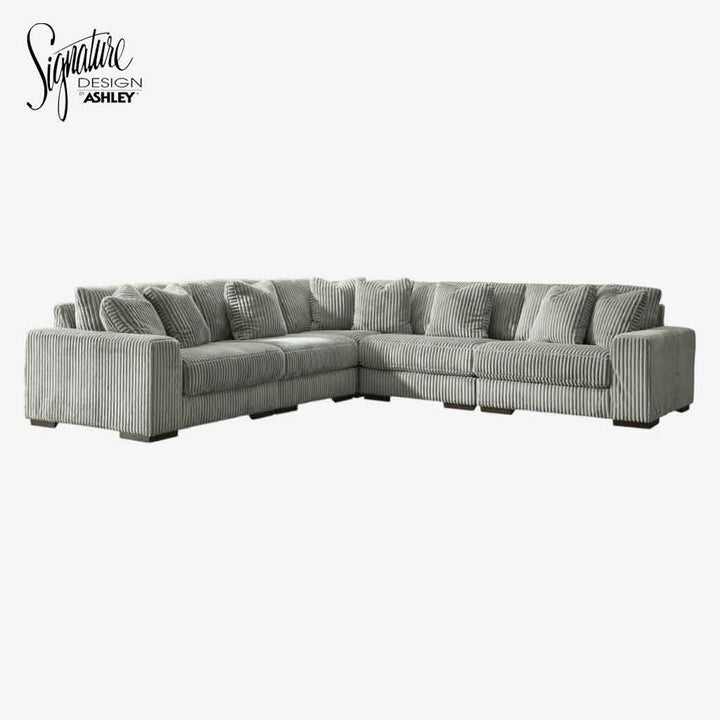 21105S5 Lindyn 5-Piece Sectional Sofa in Fabric Upholstery - Fog | Signature Design by Ashley