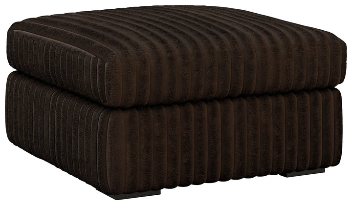 9810408 Midnight-madness Oversized Accent Ottoman In Fabric Upholstery - Chocolate | Signature Design By Ashley