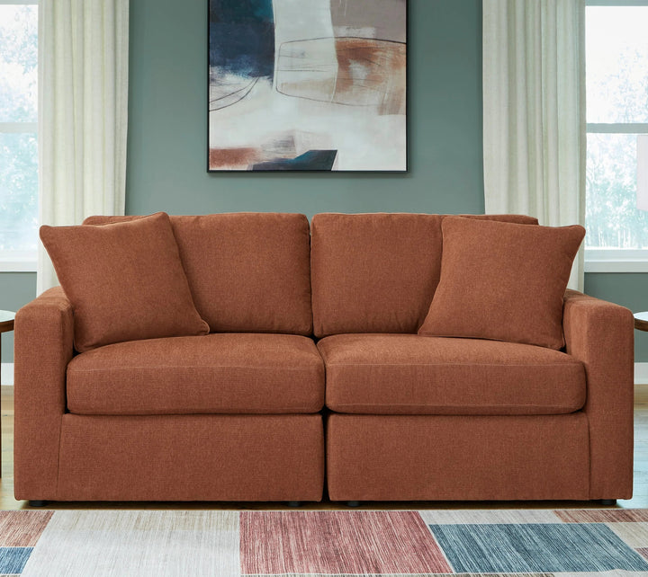 92102S1 Modmax 2-Piece Modular Loveseat In Fabric Upholstery - Spice | Signature Design By Ashley