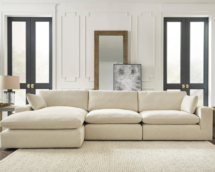 10006S3 Elyza 3-Piece LAF Sectional Sofa in Fabric Upholstery - Linen | Signature Design By Ashley