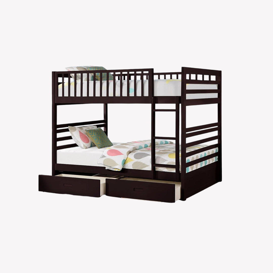Grace Bunk Bed (Double/ Double) With Storage Drawers - Espresso