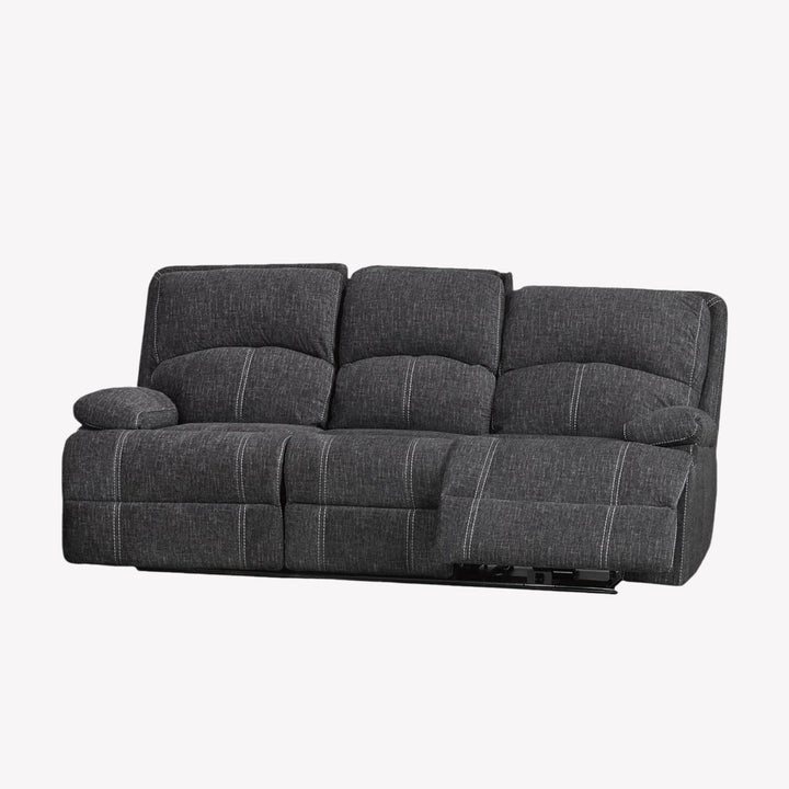 Griddy Relaxing Recliner Sofa With Soft Polyester Fabric Upholstery - Grey