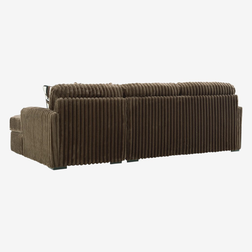 Midnight-madness 2-Piece Fabric Upholstered Sectional Sofa With Chaise - Chocolate - Close-Up Detail