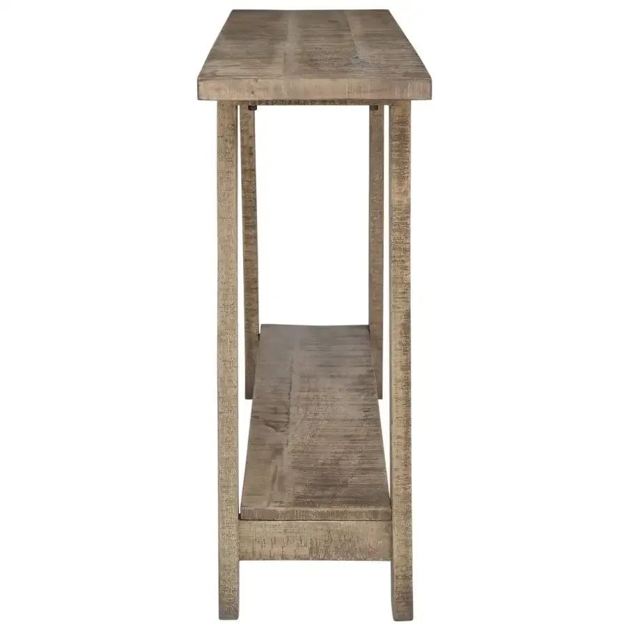 Chic Simplicity Rustic Modern 2-Tier Console Table in Reclaimed Grey Finish