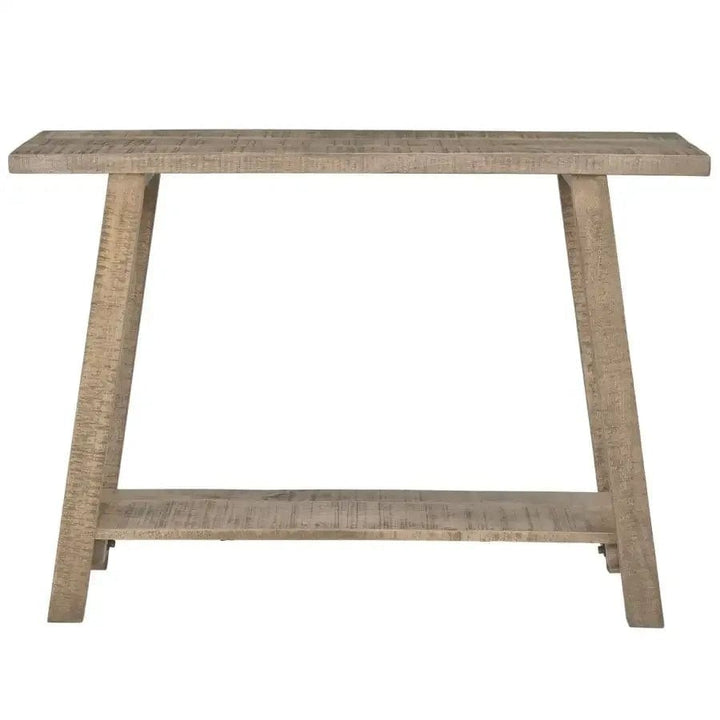 Chic Simplicity Rustic Modern 2-Tier Console Table in Reclaimed Grey Finish