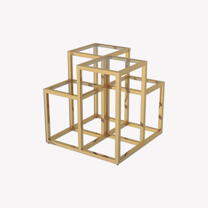 Splendor Metal & Glass Accent Table With Appealing Gold Finish