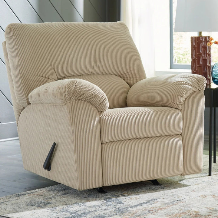2420325 SimpleJoy Rocker Recliner Chair In Fabric Upholstery - Sand | Signature Design By Ashley