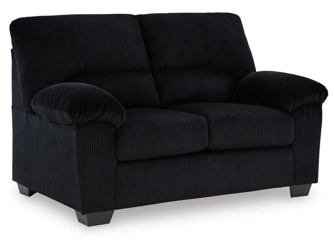 2420435 SimpleJoy Loveseat In Fabric Upholstery - Onyx | Signature Design By Ashley