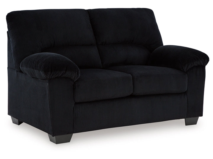 2420435 SimpleJoy Loveseat In Fabric Upholstery - Onyx | Signature Design By Ashley