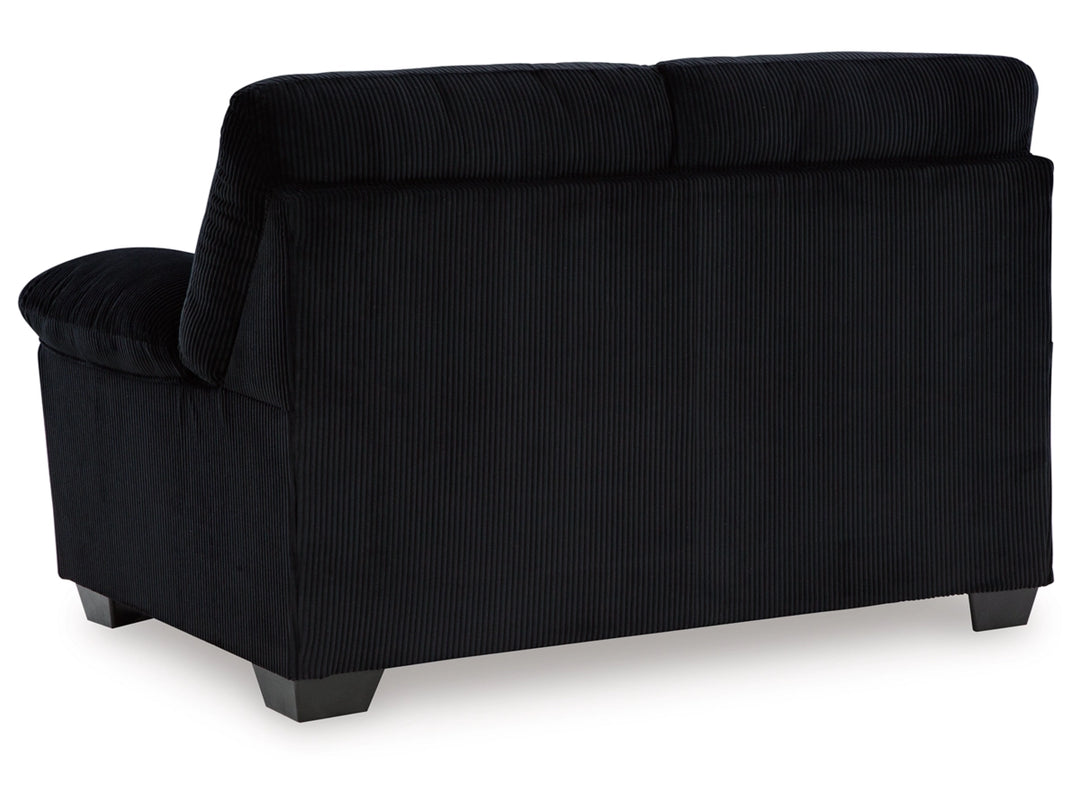 2420435 SimpleJoy Loveseat In Fabric Upholstery - Onyx | Signature Design By Ashley