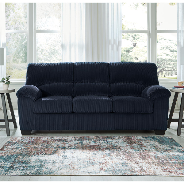 2420538 SimpleJoy Fabric Sofa - Navy | Signature Design By Ashley