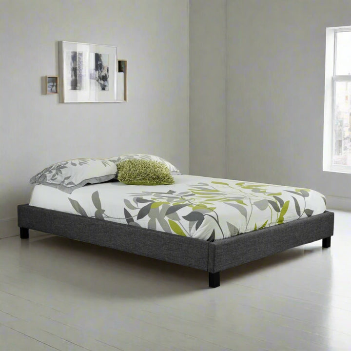 Willow Classy Platform Bed Frame In Grey Finish