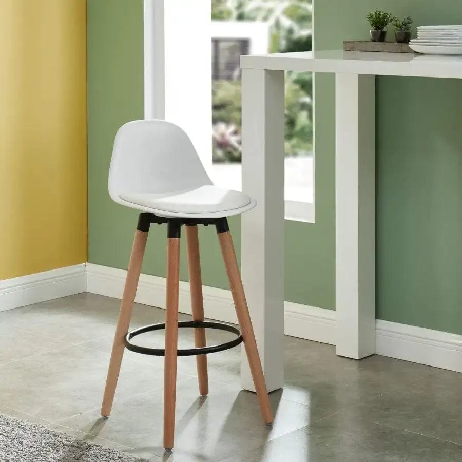 Diablo 26" Counter Stool, Set of 2 in White and Natural