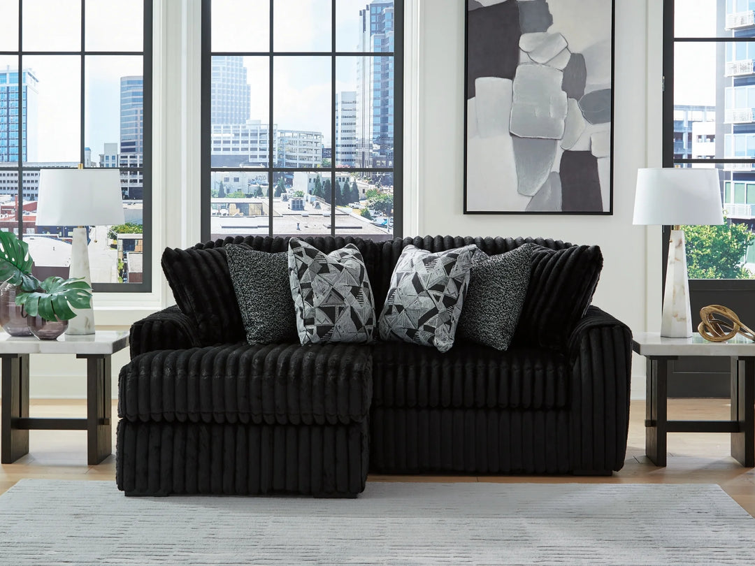 Midnight-madness 2-Piece Fabric Sectional Sofa With Chaise - Onyx | Signature Design By Ashley