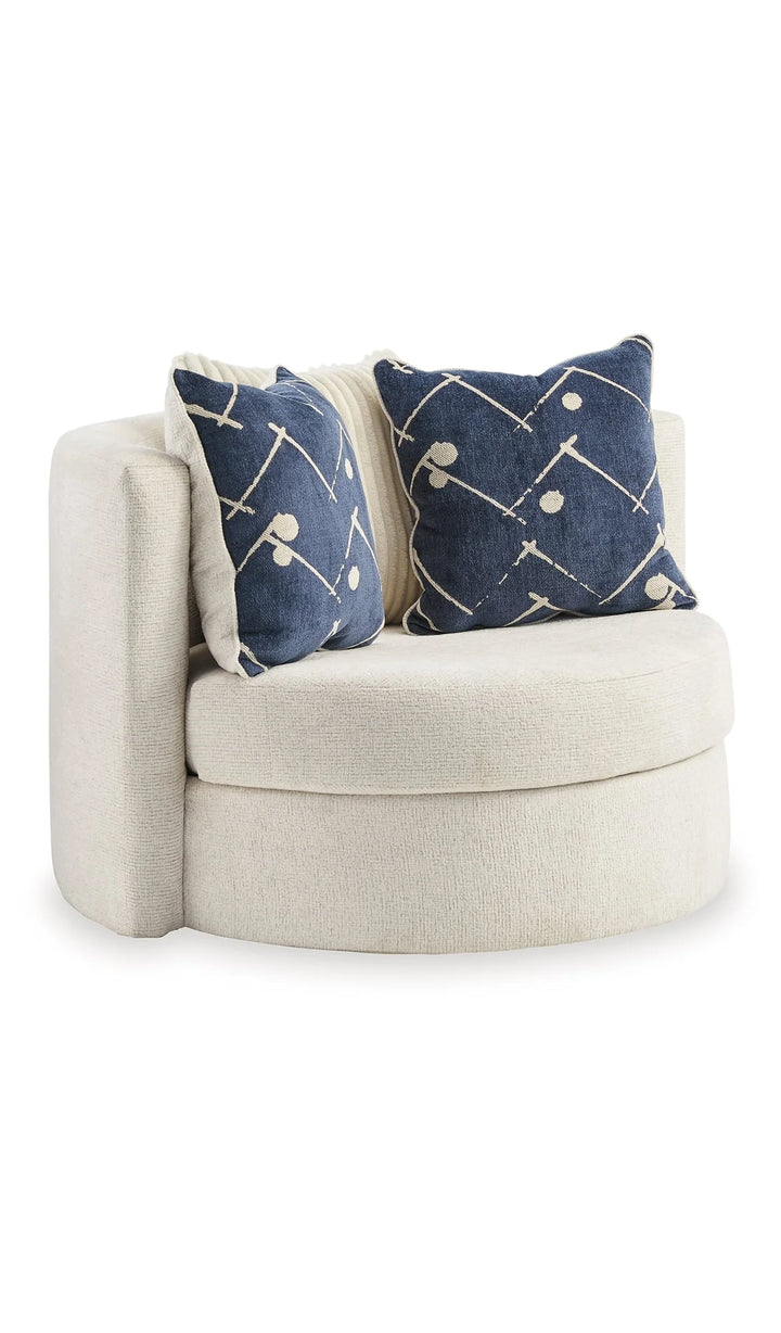 3370644 Padova Swivel Accent Chair In Fabric Upholstery - Ivory | Padova Collection By Ashley