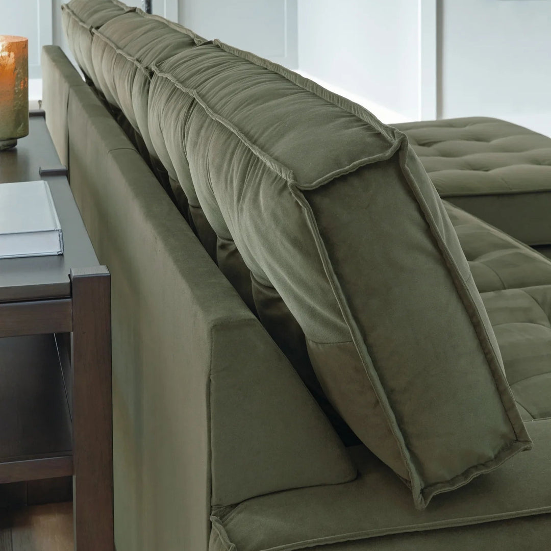Caspian-Town 2-Piece Sectional Sofa In Fabric Upholstery - Olive | Signature Design By Ashley