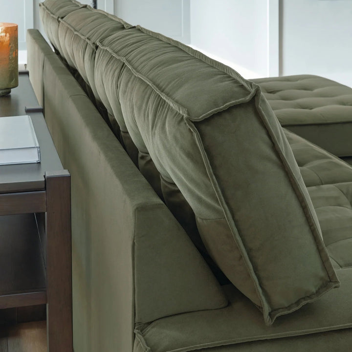 Caspian-Town 2-Piece Sectional Sofa In Fabric Upholstery - Olive | Signature Design By Ashley