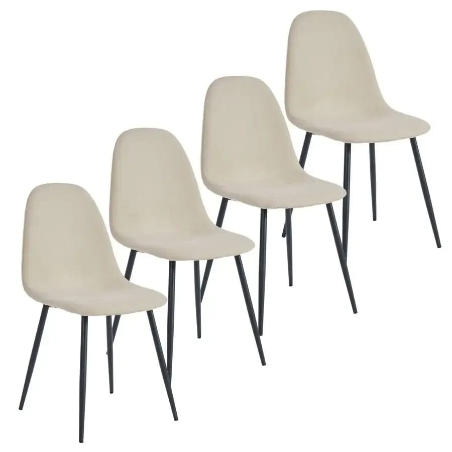 Olly Side Chair, Set of 4 in Beige and Black