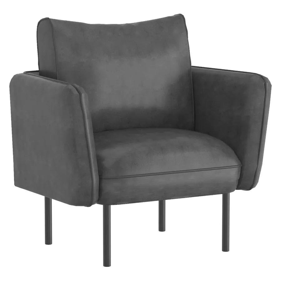Modern Faux Leather Accent Chair in Grey