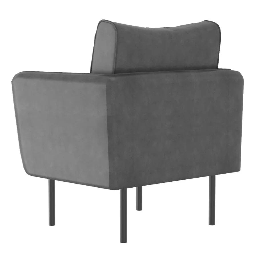 Modern Faux Leather Accent Chair in Grey