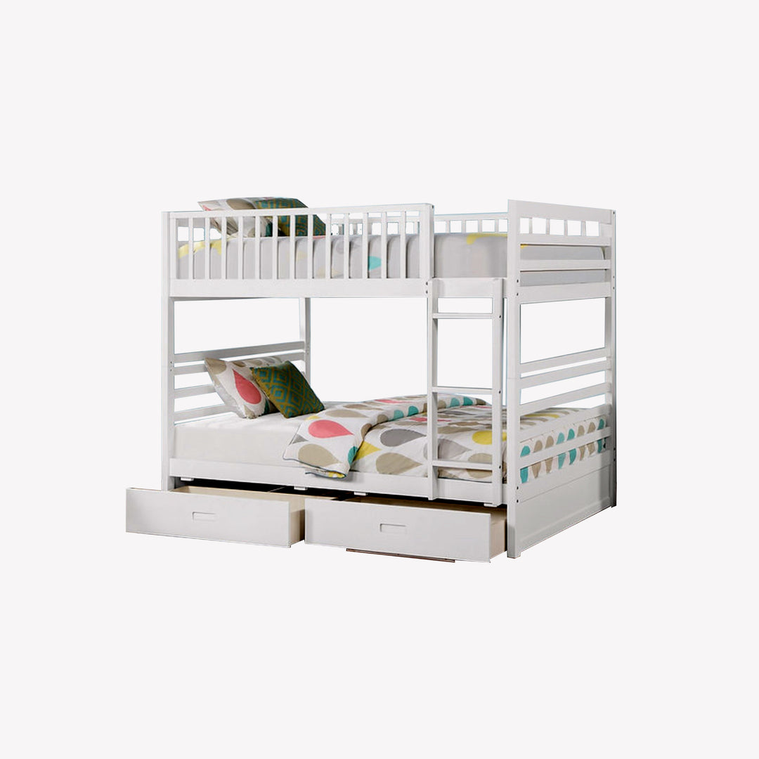 Grace Bunk Bed (Double/ Double) With Storage Drawers - White