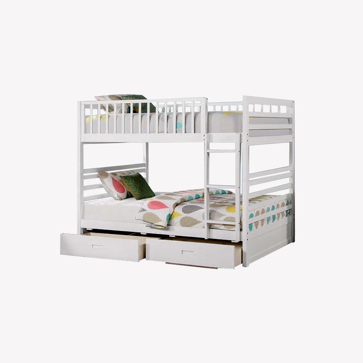 Grace Bunk Bed (Double/ Double) With Storage Drawers - White