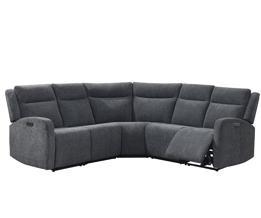 Vario 5-Seater Grey Sectional Recliner In Fabric Upholstery