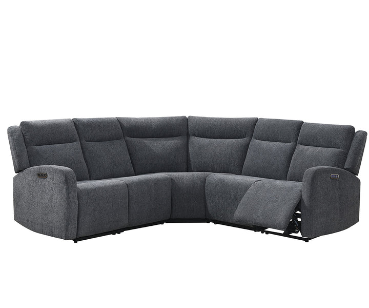 Vario 5-Seater Grey Sectional Recliner In Fabric Upholstery
