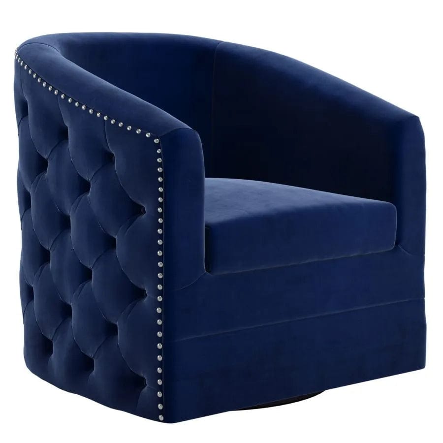 Contemporary Velvet Accent Chair - Blue